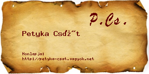 Petyka Csát névjegykártya